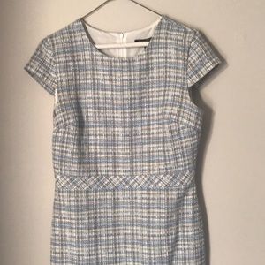 Banana Republic Tweed Cap Sleeve Light Blue Vintage Style Dress